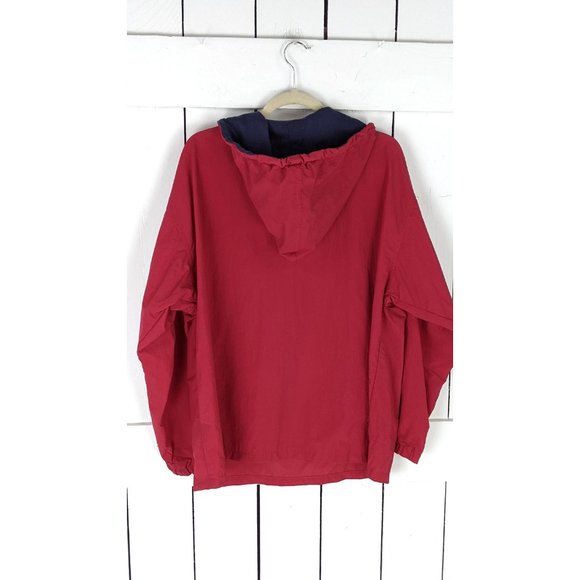 Vintage 90s red GAP nylon windbreaker hooded pullover athletic jogging jacket me - Picture 5 of 5